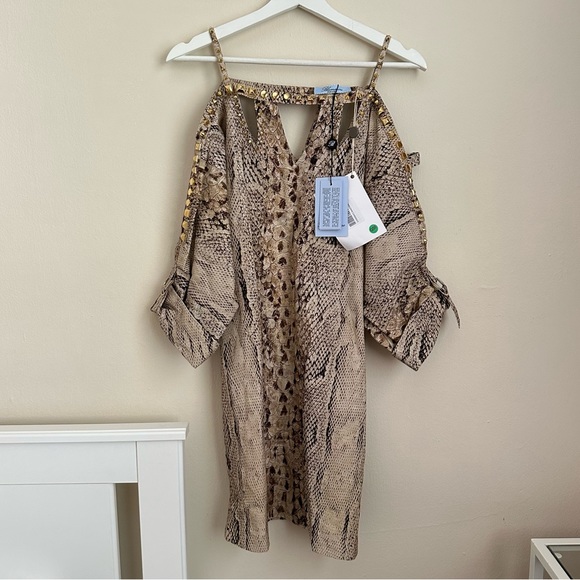 Blumarine sand mini dress size 6 - Picture 4 of 12